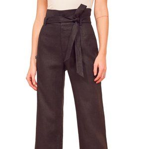 REFORMATION Tie Linen Crop Pants